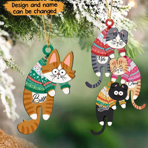 Personalized Cat Hanging Christmas Ornament Funny Cats For Cat Lovers 23616