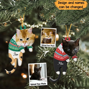 Personalized Upload Photo Cat Lover Car Hanging Ornament QTHN625