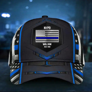 Personalized US Flag Thin Blue Line Police Department 3D Cap Printed KVH23605