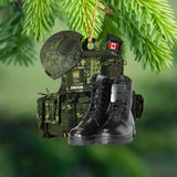 Personalized Canadian Military Backpack & Boots Acrylic Ornament Printed KVH23640