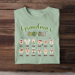 Personalized Grandma's Deer One Kid Names Sweatshirt or T-shirt Printed HTHVQ23642