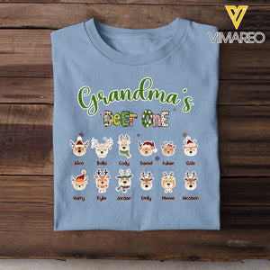 Personalized Grandma's Deer One Kid Names Sweatshirt or T-shirt Printed HTHVQ23642