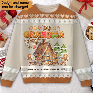 Personalized This Grandma Belongs To Ugly Sweater Printed HTHHN23646