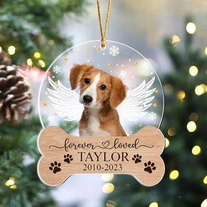 Personalized Upload Dog Photo Forever Loved Acrylic Ornament Printed HTHKVH23676