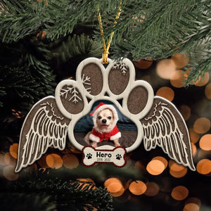 Personalized Upload Your Dog Photo Dog Memorial Wooden Ornament Printed NTMTHN23684