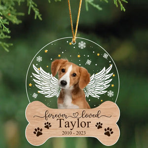 Personalized Upload Dog Photo Forever Loved Acrylic Ornament Printed HTHKVH23676