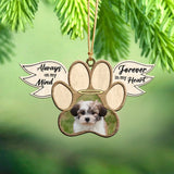 Personalized Upload Your Dog Photo In Loving Memory Wooden Ornament Printed PTN23680