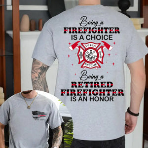 Personalized US Firefighter Retired T-shirt Printed QTHN703