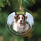 Personalized Upload Your Dog Photo Custom Name No Longer By Our Side But Forever In Our Hearts Acrylic Ornament Printed QTPN23709