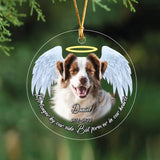 Personalized Upload Your Dog Photo Custom Name No Longer By Our Side But Forever In Our Hearts Acrylic Ornament Printed QTPN23709