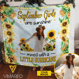 Personalized September Girl Fleece Blanket JUE-MA19