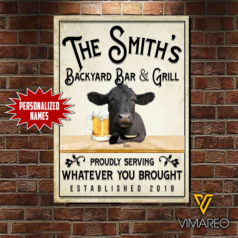 BLACK ANGUS CATTLE CUSTOMIZE CANVAS BAR