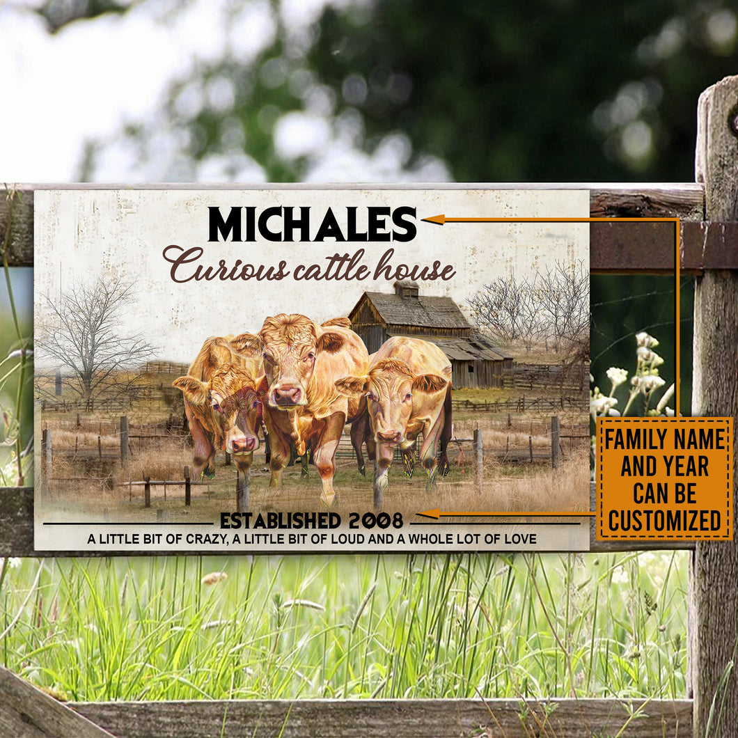 PERSONALIZED CURIOUS CATTLE CUSTOMIZED METAL SIGNS LC