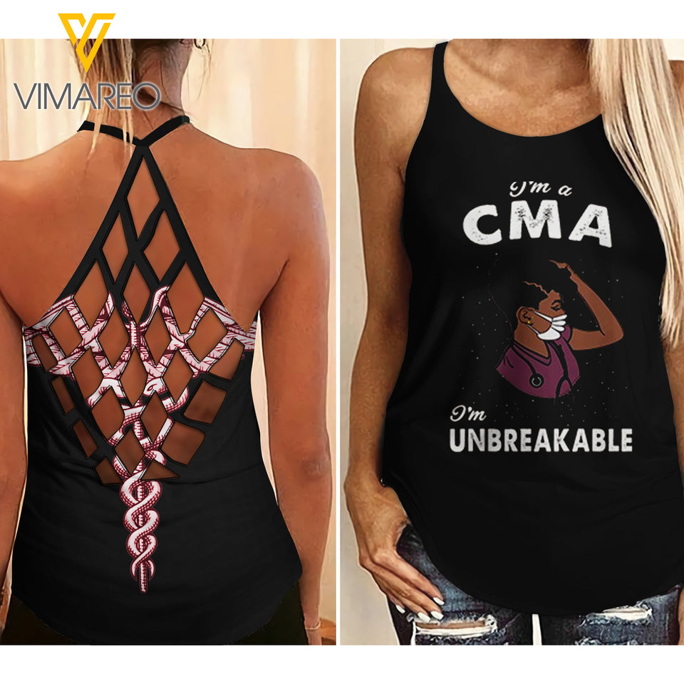 CMA Criss-Cross Open Back Camisole Tank Top NKSUE