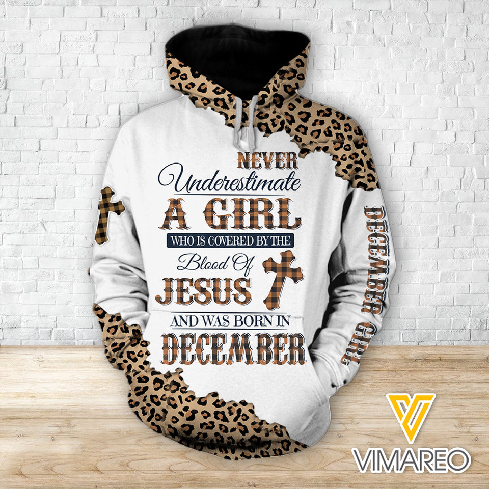 DECEMBER GIRL BLOOD OF JESUS COMBO HOODIE / LEGGING PRINTED 3D