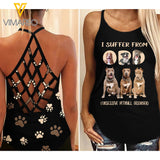 PHN Obsessive Pitbull Dog Disorder Criss-Cross Open Back Camisole Tank Top SEP-HQ16
