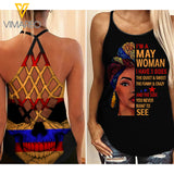 PHN May Girl Criss-Cross Open Back Camisole Tank Top APR-HQ19