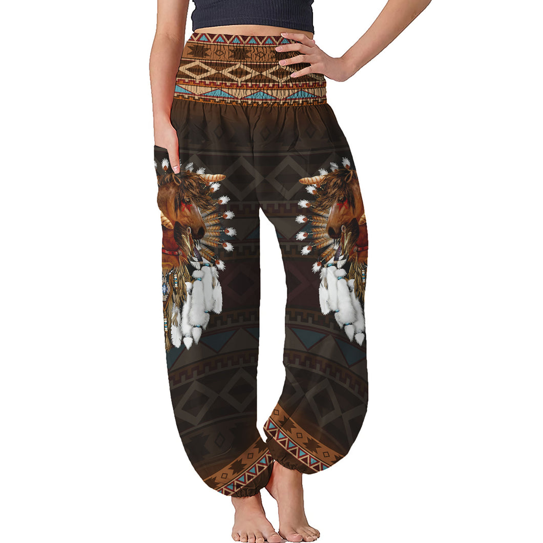 DH Native American Horse Lover High Waist Harem Pant Printed HQ1808