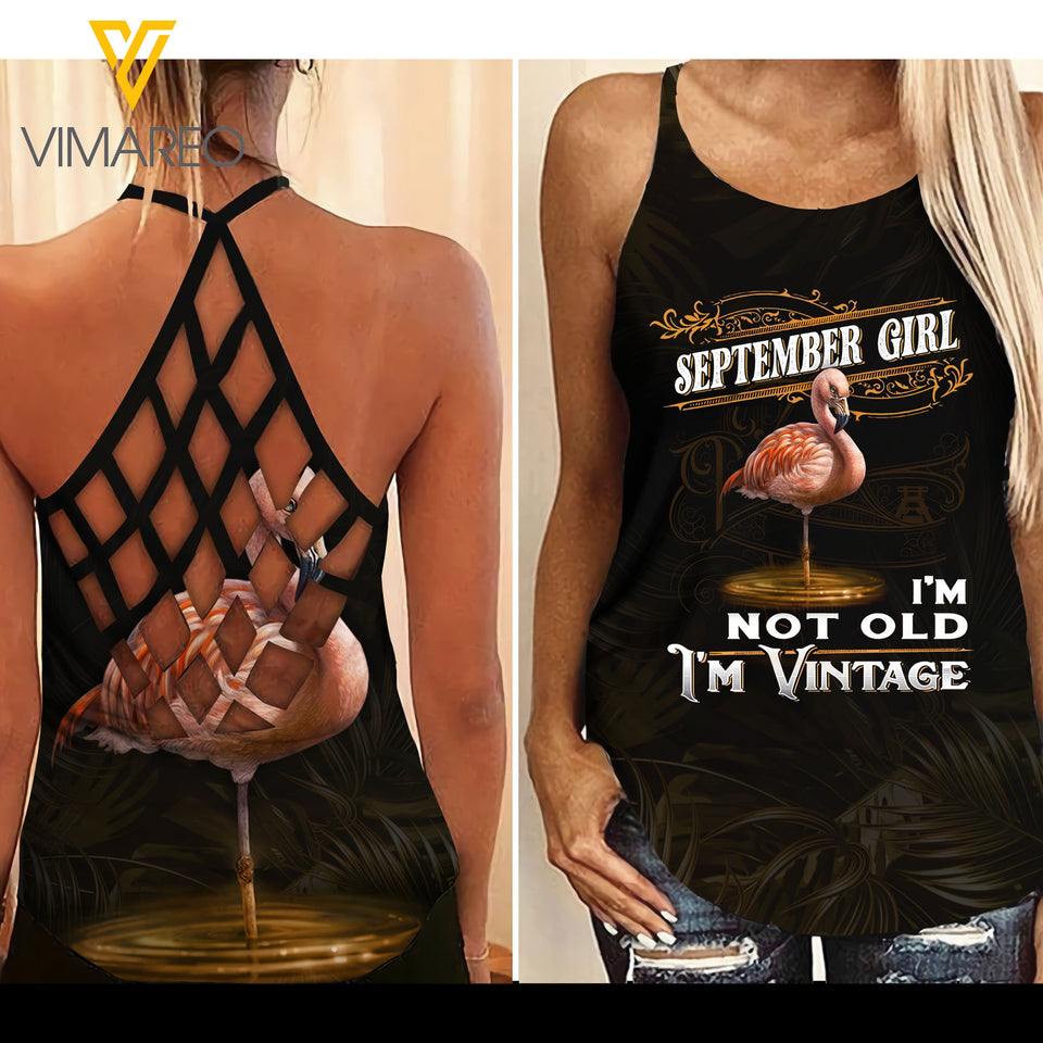 September Girl Criss-Cross Open Back Camisole Tank Top ZQ2603