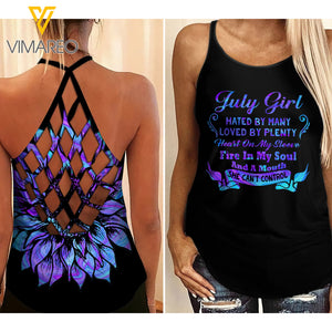 July Girl hate money Criss-Cross Open Back Camisole Tank Top 3 style ZT1403