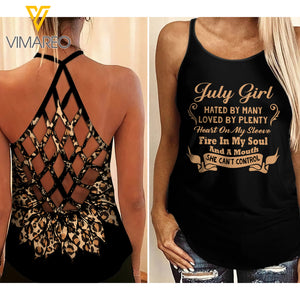 July Girl hate money Criss-Cross Open Back Camisole Tank Top 3 style ZT1403