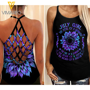 July Girl mermaid Criss-Cross Open Back Camisole Tank Top 3 style ZQ1403