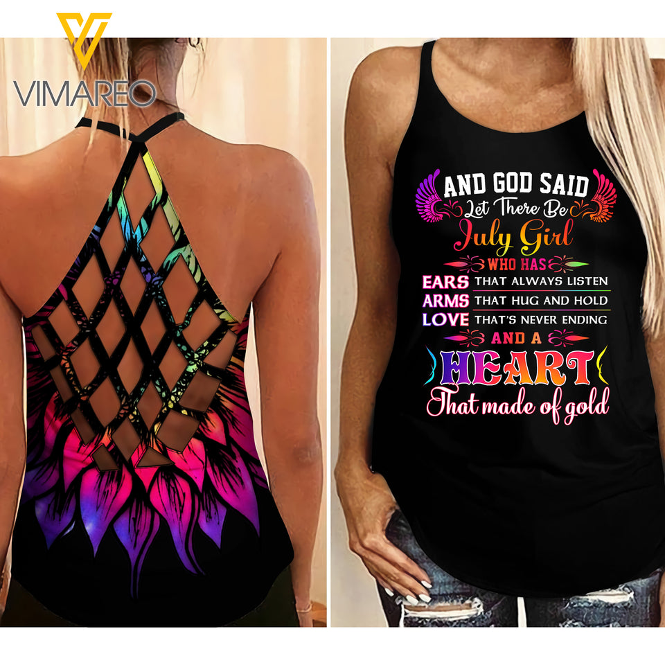 July Girl Criss-Cross Open Back Camisole Tank Top ZHQ2403