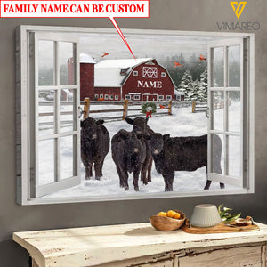 Personalized Aberdeen Angus Cattle Canvas Printed DEC-HQ21