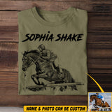 Personalized Image GirL Love Horse Tshirt Printed 22JUL-HQ21