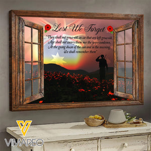 Australian Veterans Lest We Forget Canvas Printed DEC-DT18