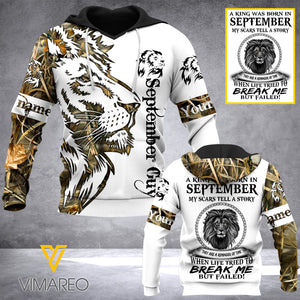 PERSONALIZED A KING WAS BORN IN SEPTEMBER HOODIE 3D PRINTED SEP-MQ06