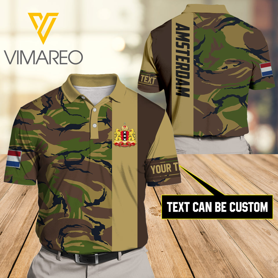 ARMTESDAM CAMO ARMY PRINT POLO SHIRT