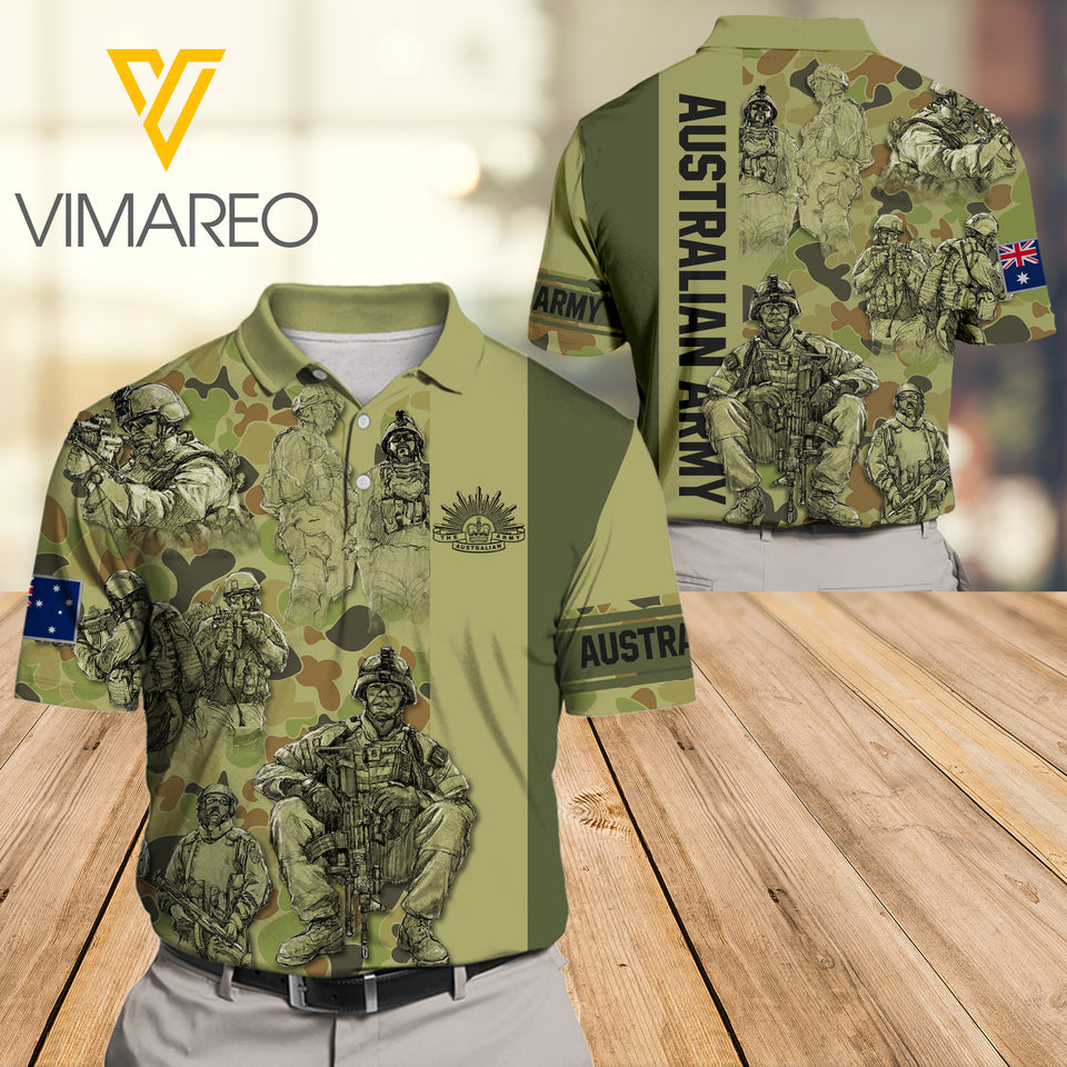 Australian Army POLO SHIRT 3D PRINTED JUL-DT16