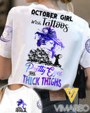 October Girl with Tattoos TSHIRT PRINTED SEP-LN15