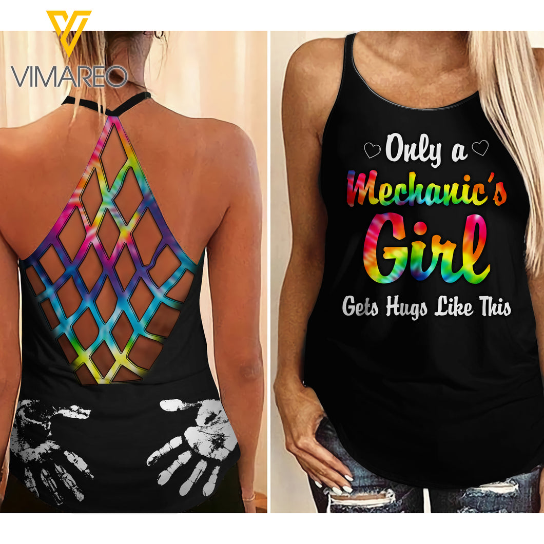 Mechanic Girl Criss-Cross Open Back Camisole Tank Top MAR-DT14