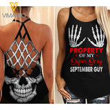 Property Of My Super Sexy September Guy Criss-Cross Open Back Camisole Tank Top SEP-QH07
