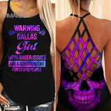 Dallas Girl Criss-Cross Open Back Camisole Tank Top Legging MAR-DT18