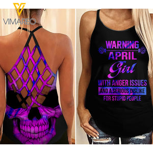 April Girl Criss-Cross Open Back Camisole Tank Top MAR-DT13