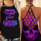 San Diego Girl Criss-Cross Open Back Camisole Tank Top Legging MAR-DT18