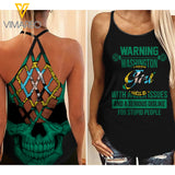 Washington Girl Criss-Cross Open Back Camisole Tank Top MAR-DT17 CAK