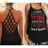 Fireman Criss-Cross Open Back Camisole Tank Top APR-DT15