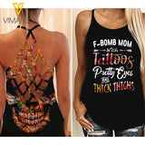Tattoos Girl Criss-Cross Open Back Camisole Tank Top MAR-QH15