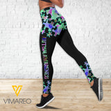 PHN AUTISM AWARENESS Criss-Cross Open Back Camisole Tank Top Legging MAR-MA12
