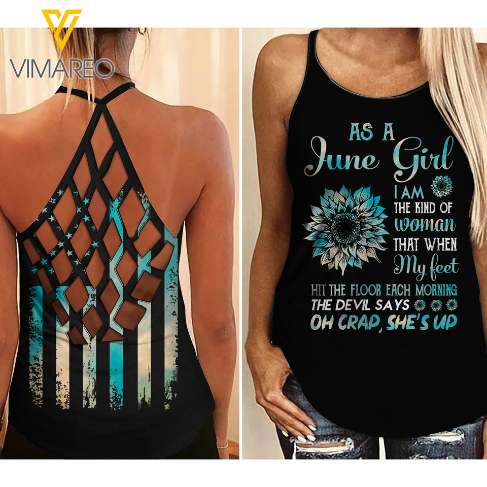 KHMD JUNE GIRL Criss-Cross Tank Top