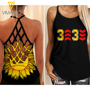 KHMD 3 UP 3 DOWN SOFTBALL Criss-Cross Tank Top 1304