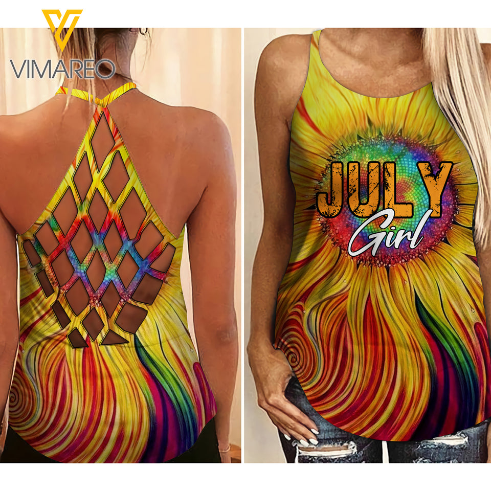 KHMD JULY GIRL Girl Criss-Cross Tank Top