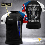 Tennessee BLUE LINE CUSTOMIZE T SHIRT 3D PRINTED TMT