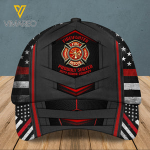 PERSONALIZED FIREFIGHTER PEAKED CAP 3D LC