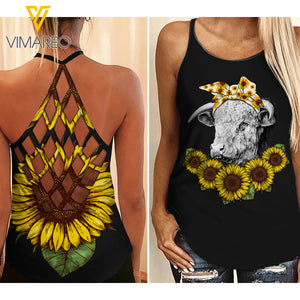 HEREFORD CATTLE CRISS-CROSS TANK TOP