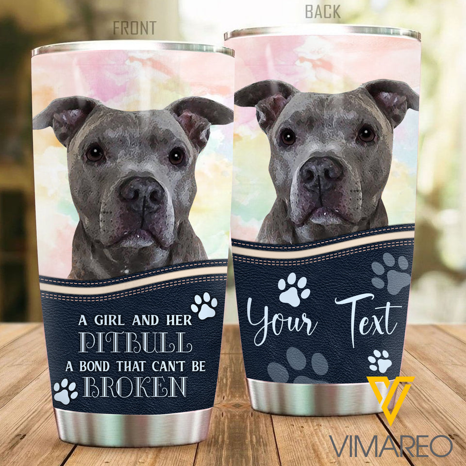 PERSONALIZED PITBULL DOG TUMBLER